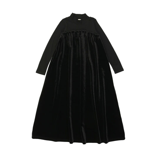 Velour Maxi Dres-  Black