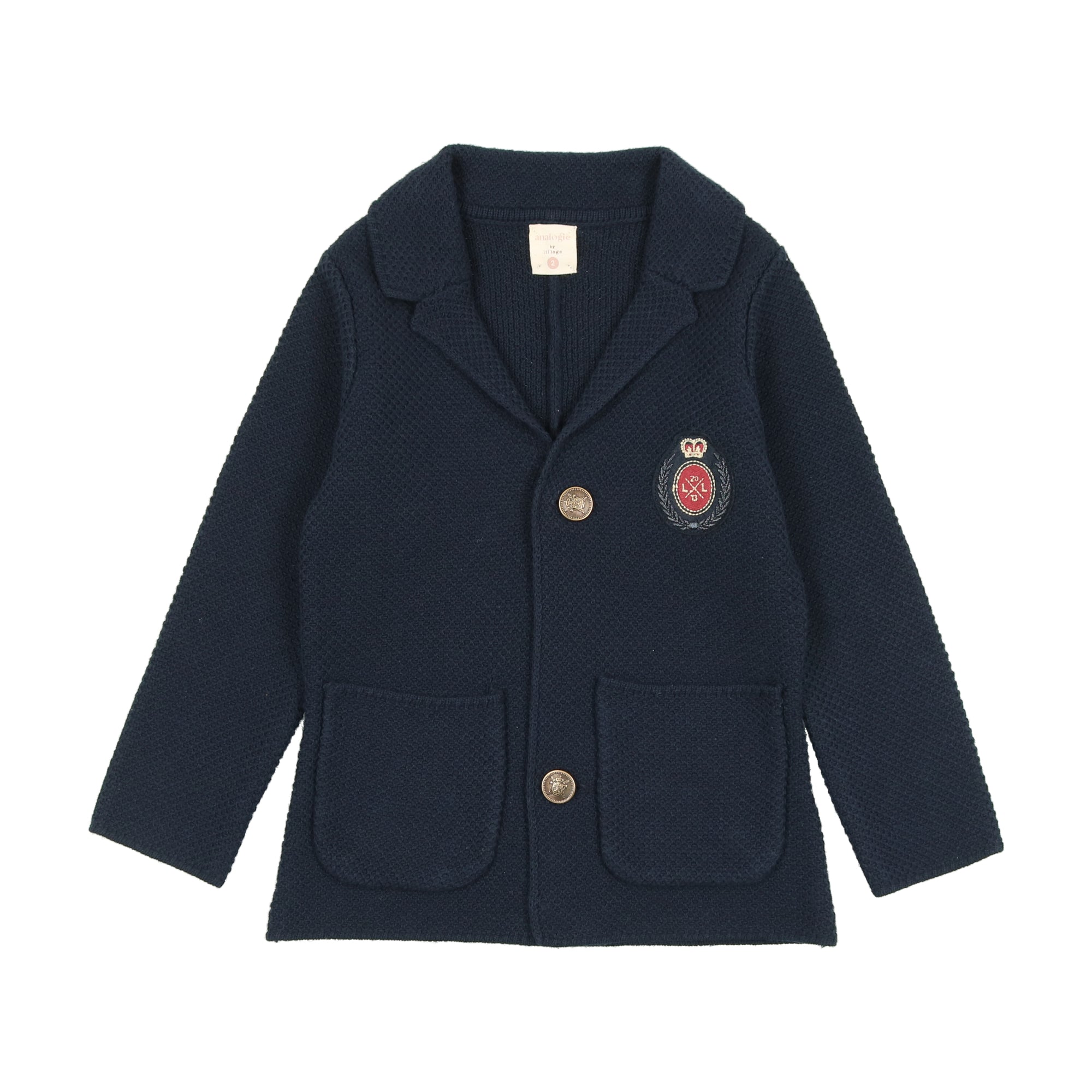 Crest Knit Blazer- Navy Crest