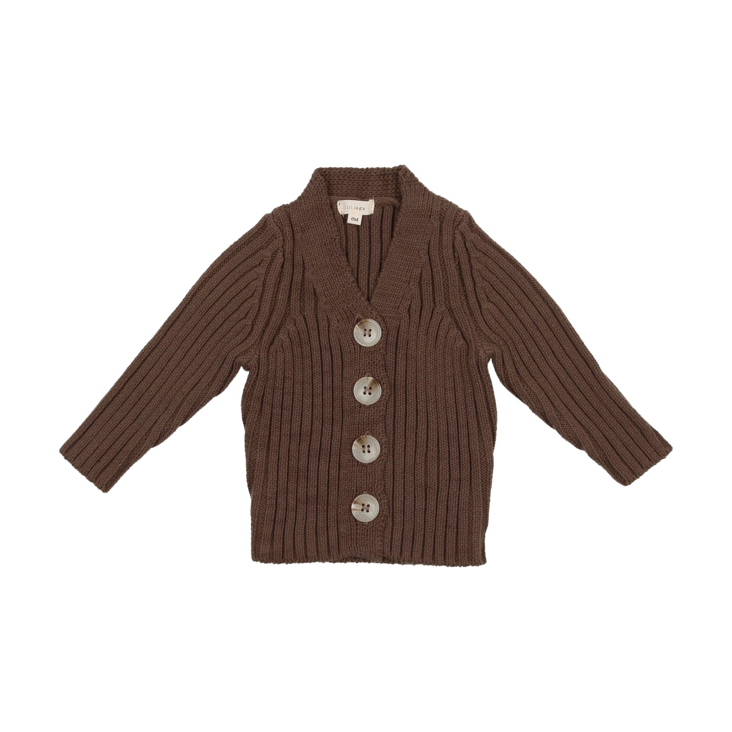 Knit V Cardigan- Brown