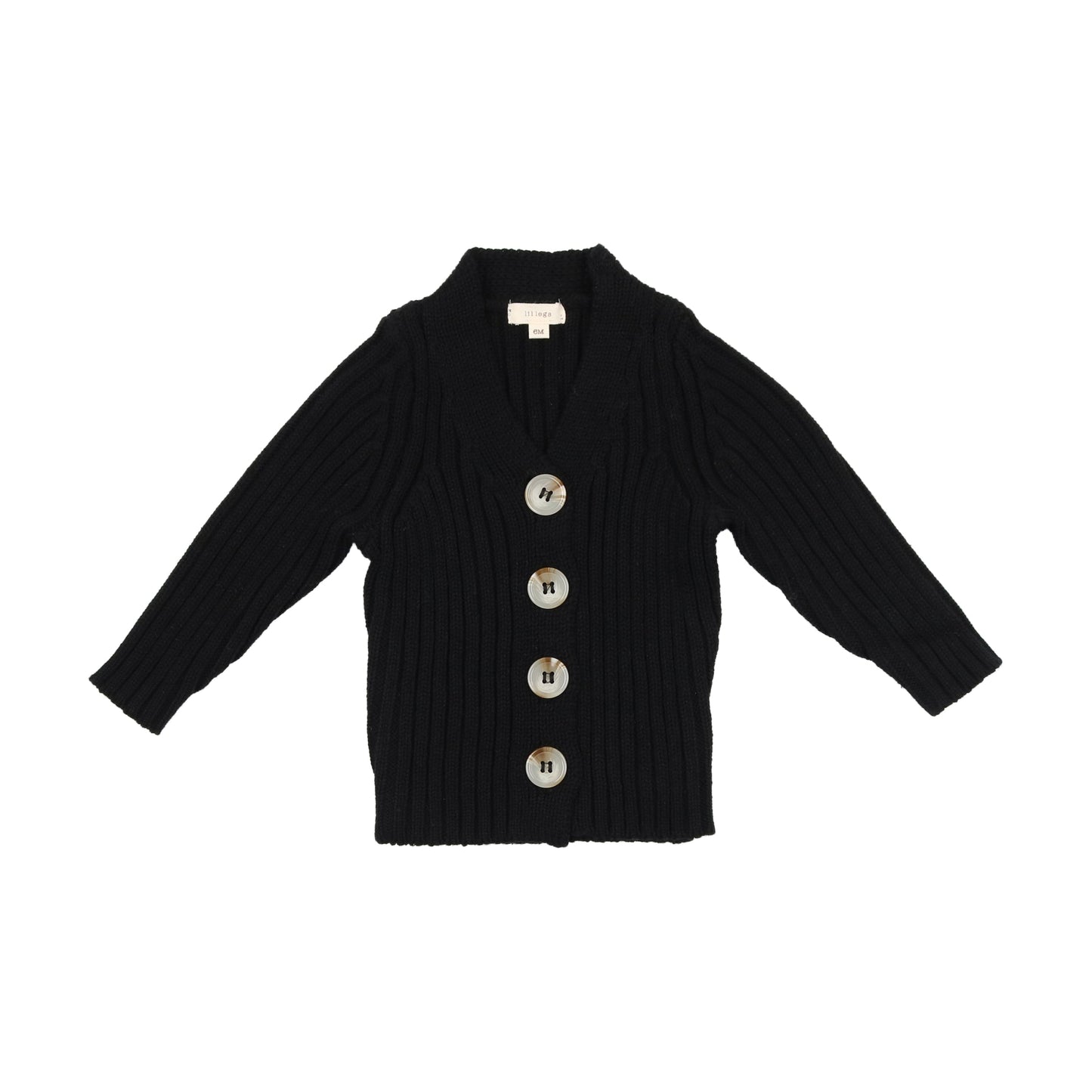 Knit V Cardigan- Black