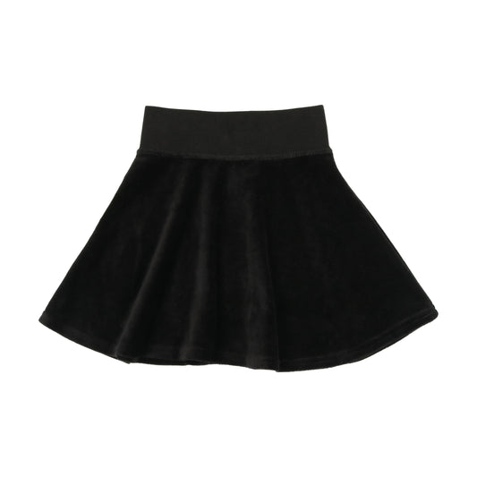 Velour Circle Skirt Black