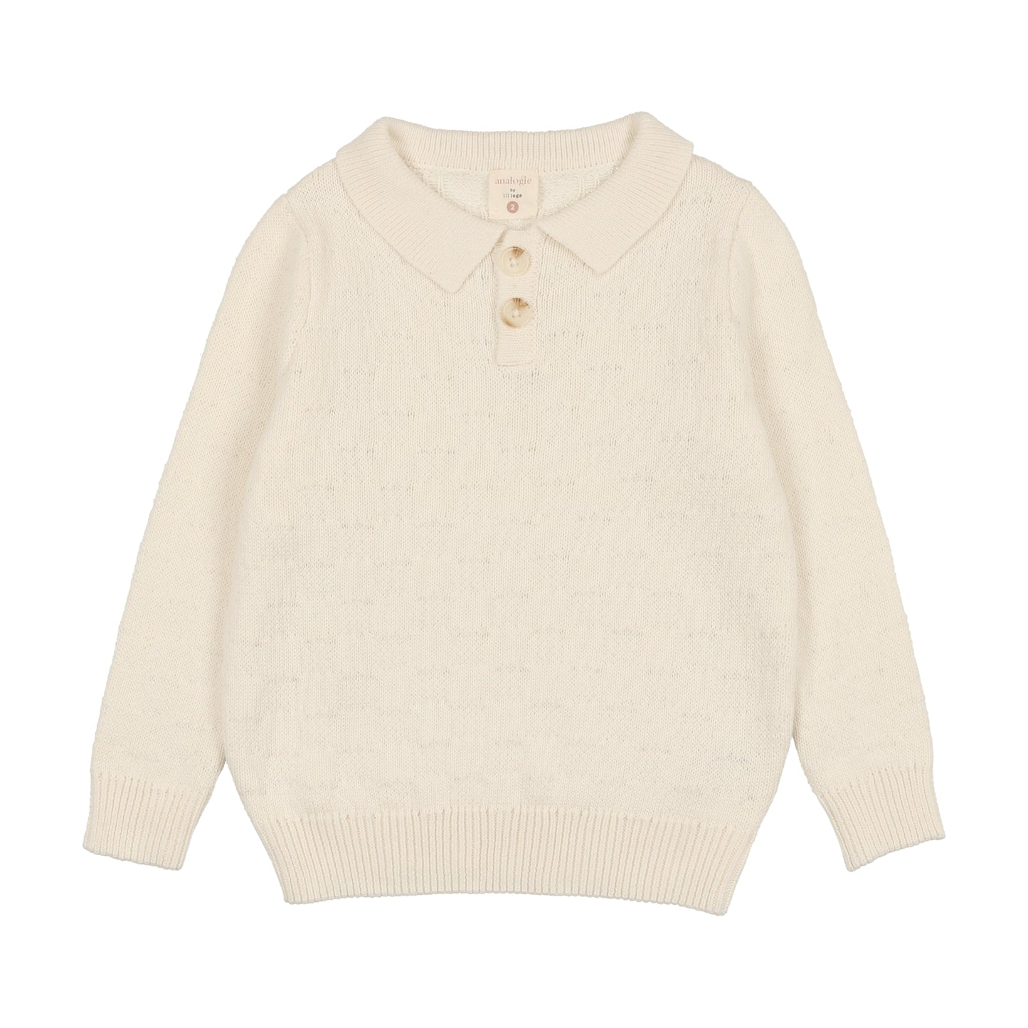 Boys Knit Polo-  Cream