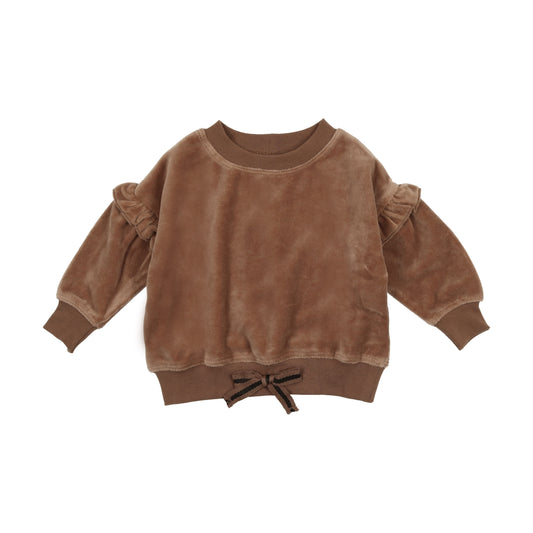 Velour Sweatshirt- Camel