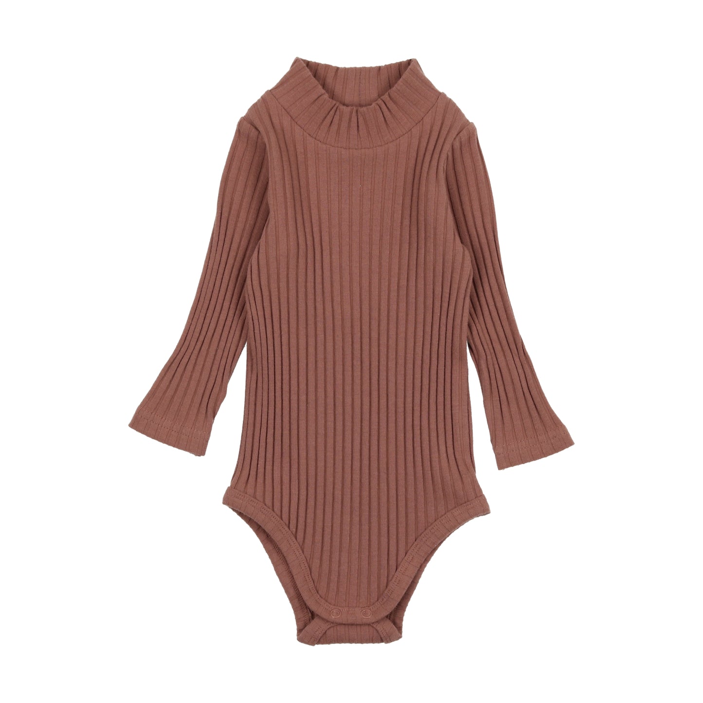 Ribbed Mockneck Onesie- Mulberry