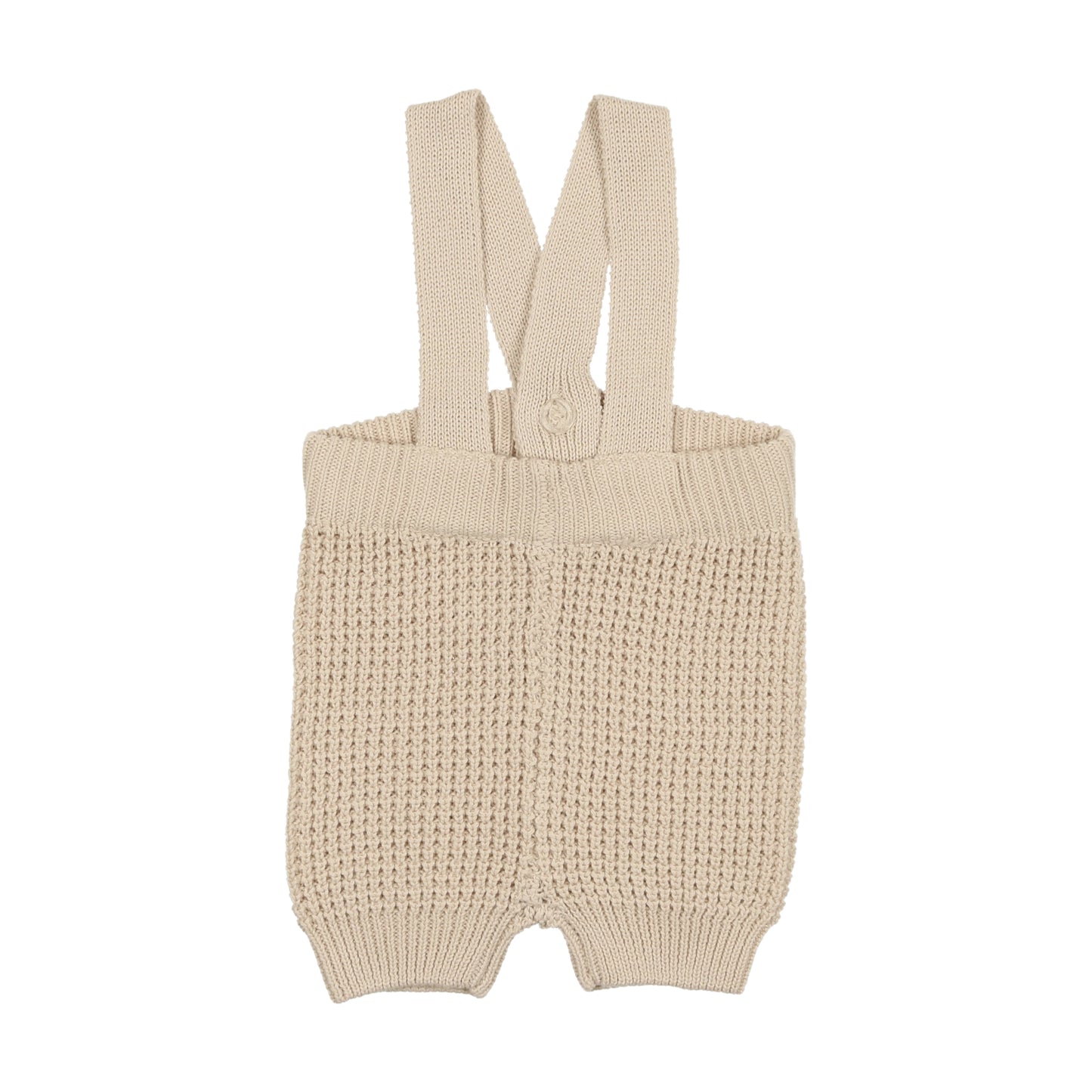 Waffle Knit Short Overalls- Natural