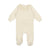 Velour Ruffle Footie- Ivory