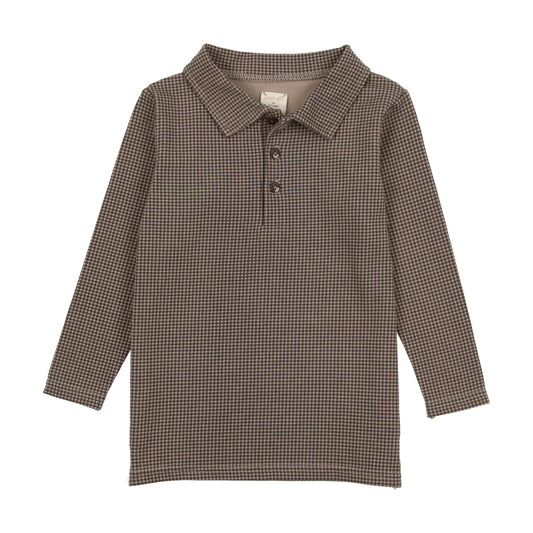 Tiny Check Polo- Brown