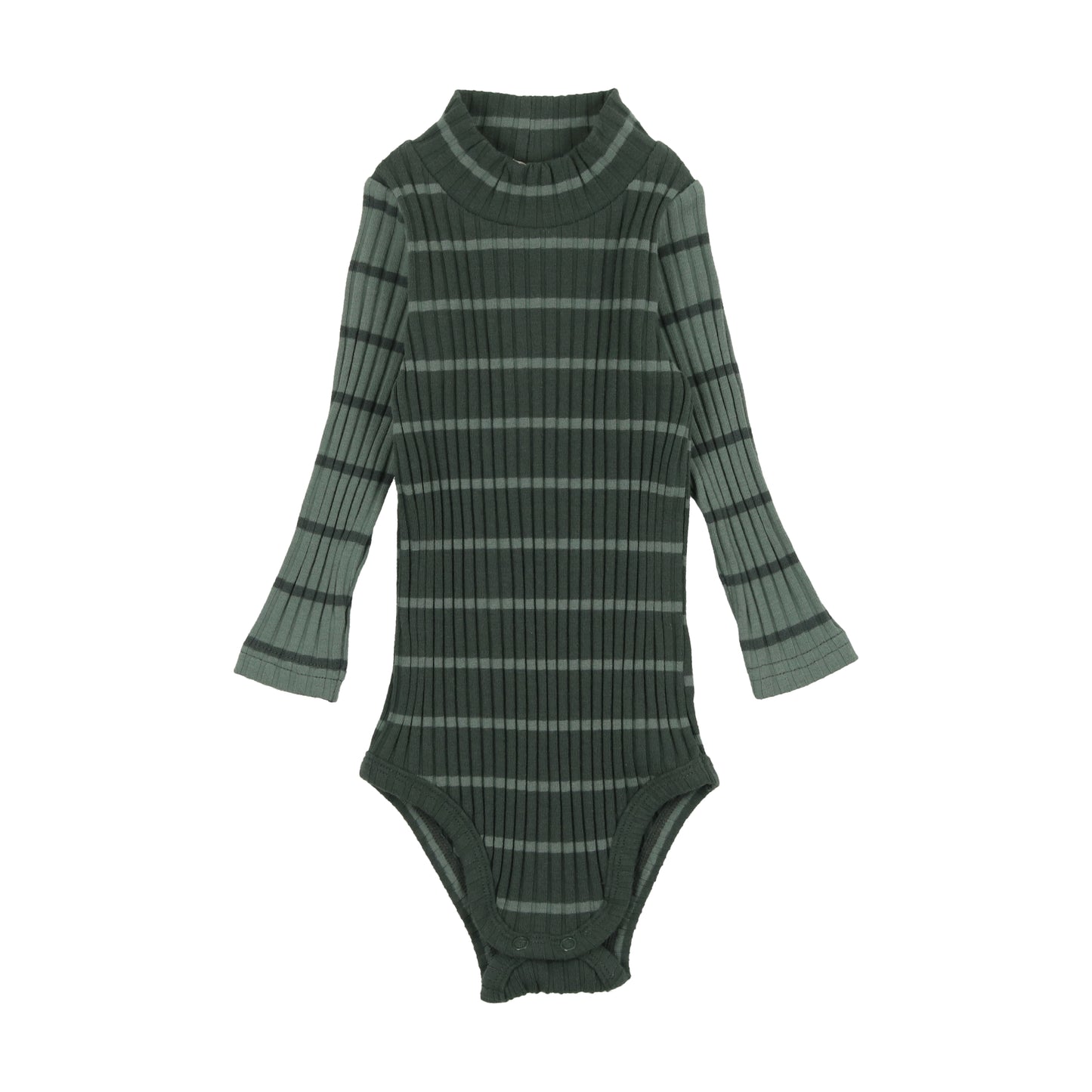 Stripe Mockneck Onesie- Green