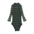 Stripe Mockneck Onesie- Green