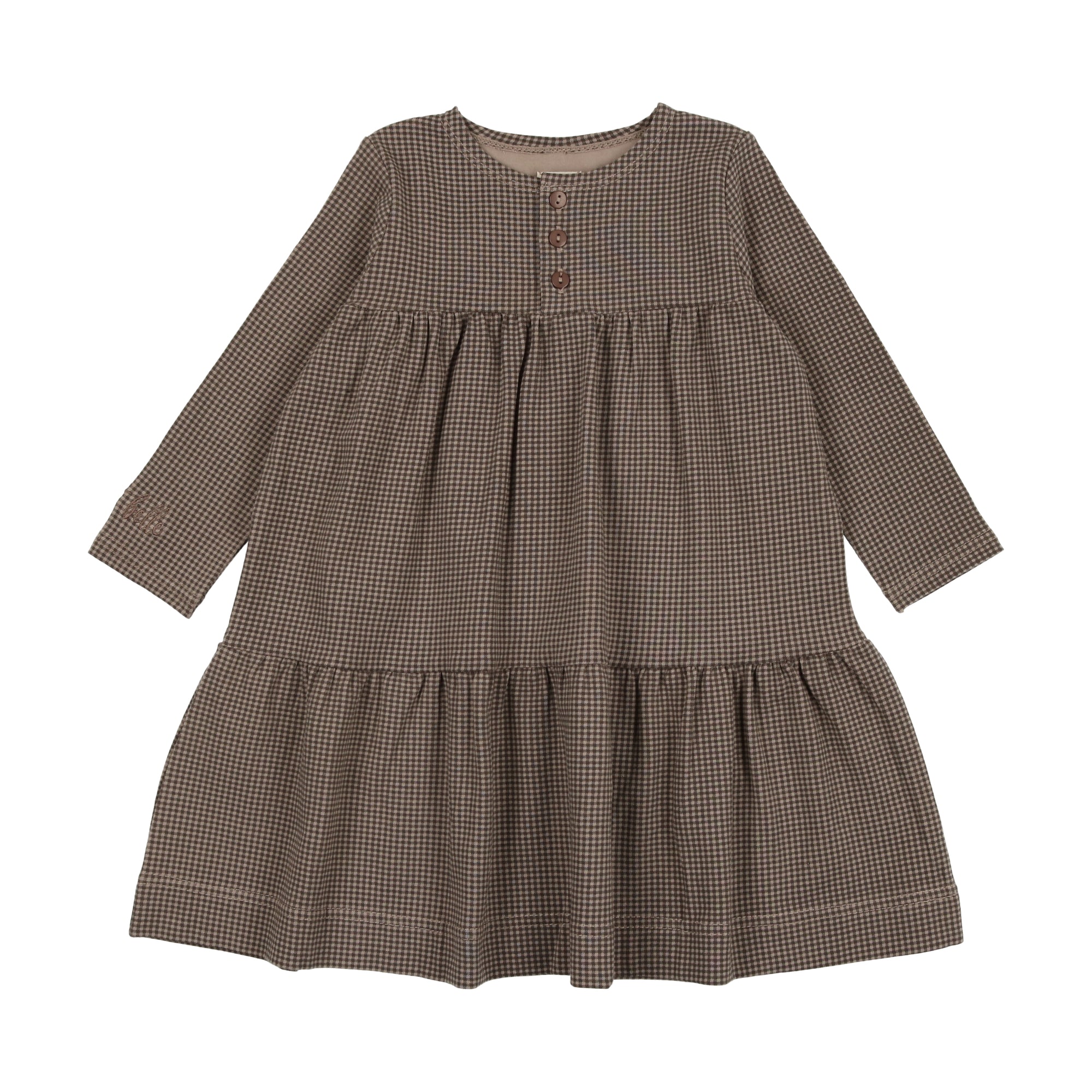 Tiny Check Dress- Brown