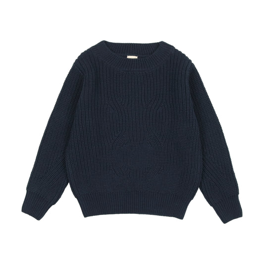 Chunky Knit Sweater- Navy