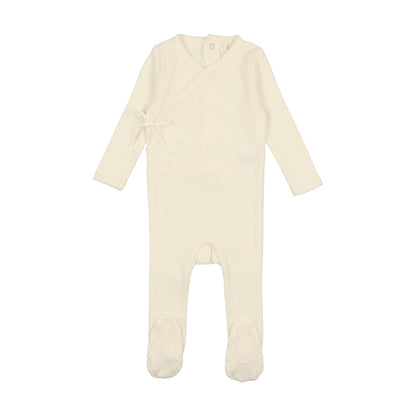 Pinpoint Wrapover Footie- Ivory