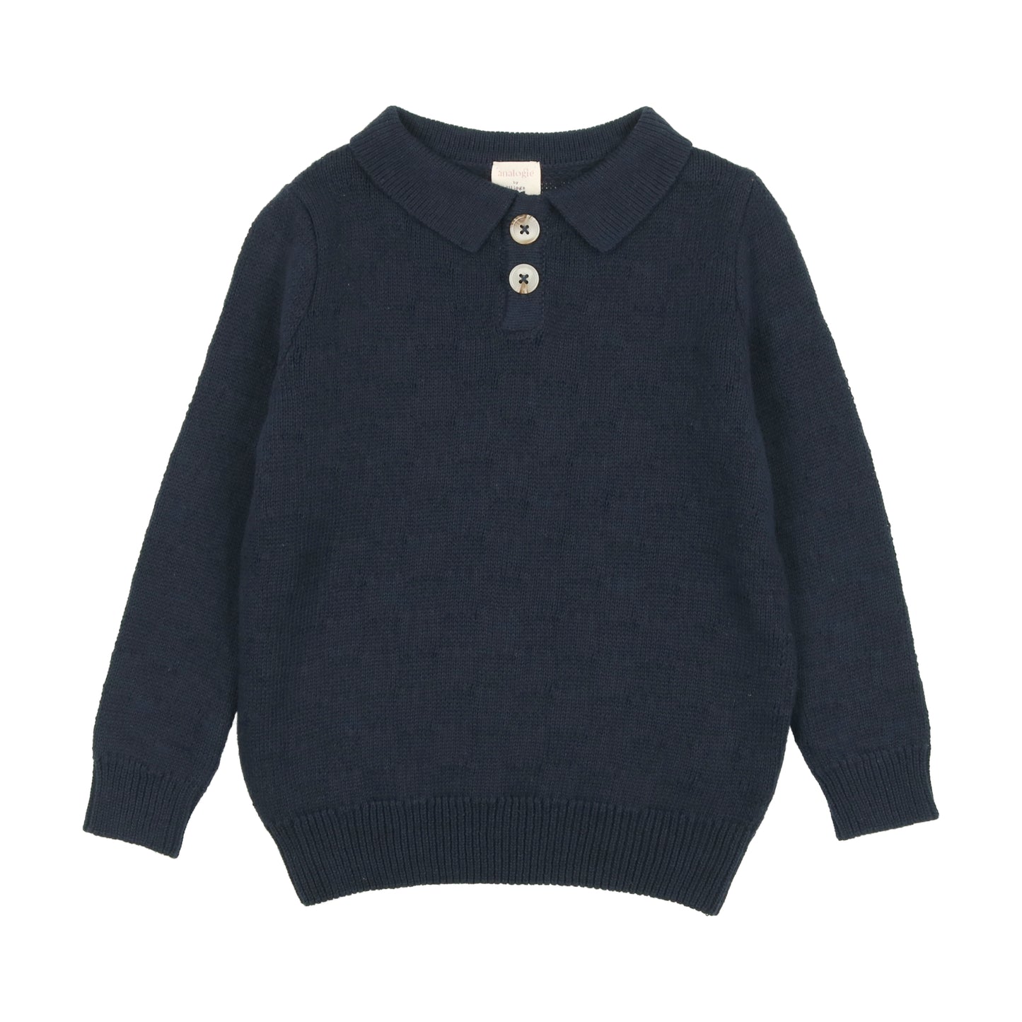 Boys Knit Polo-  Navy