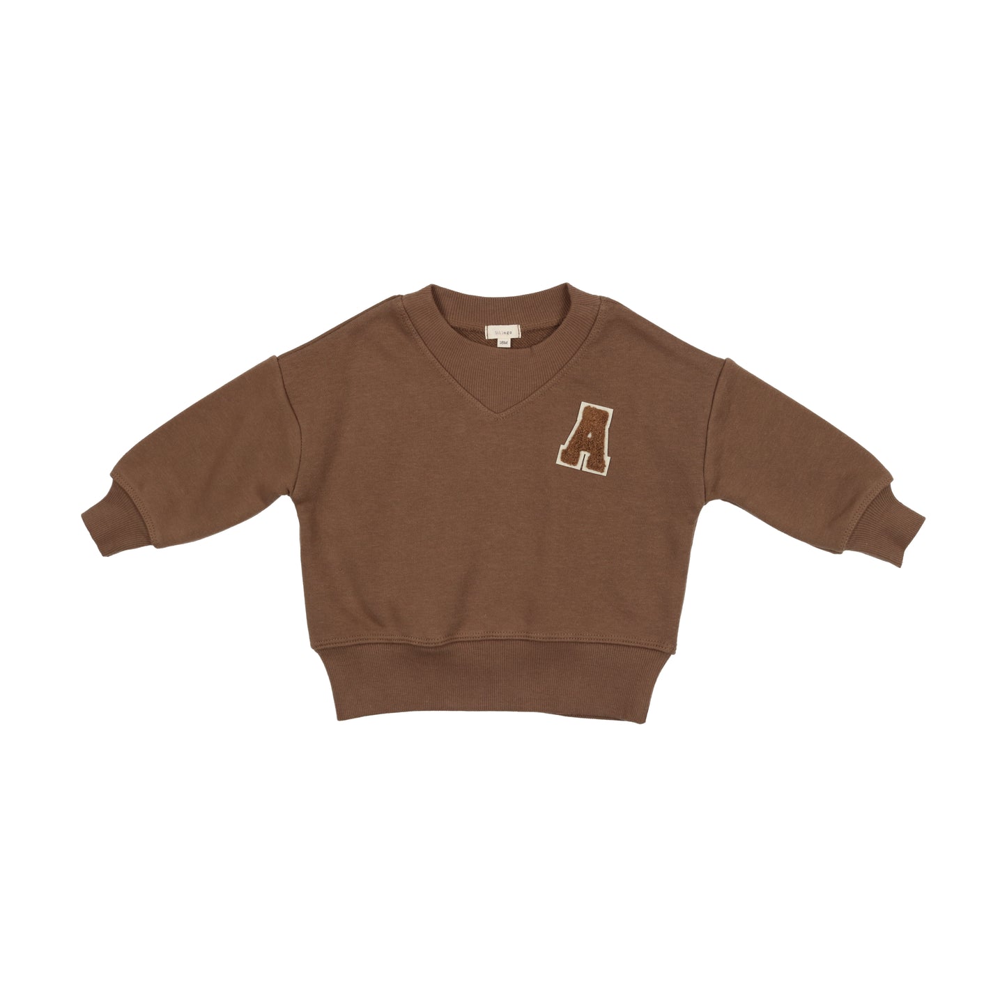 Applique V Sweatshirt- Camel