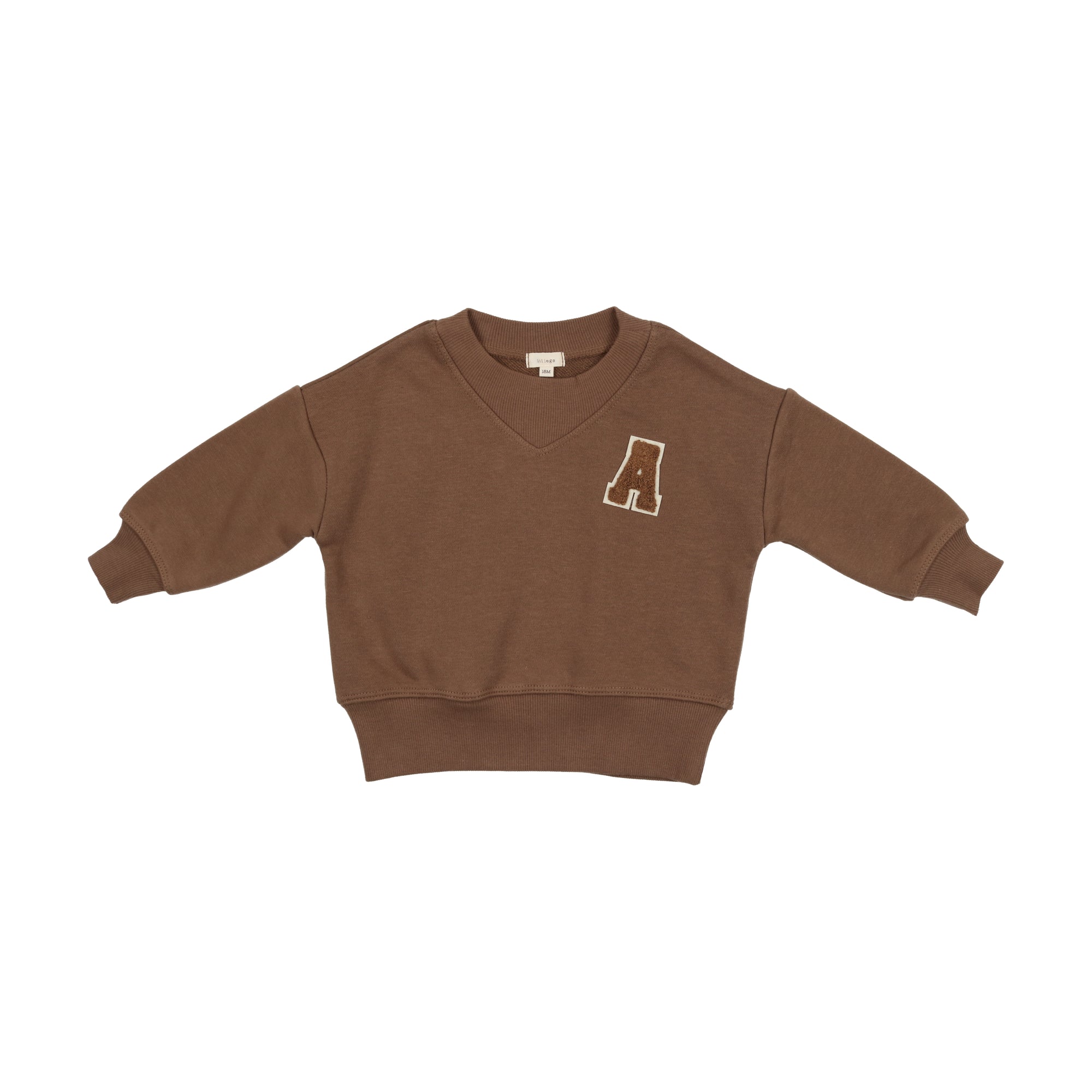 Applique V Sweatshirt- Camel