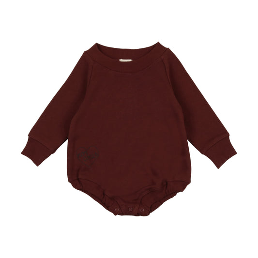 Sweatshirt Romper- Burgundy