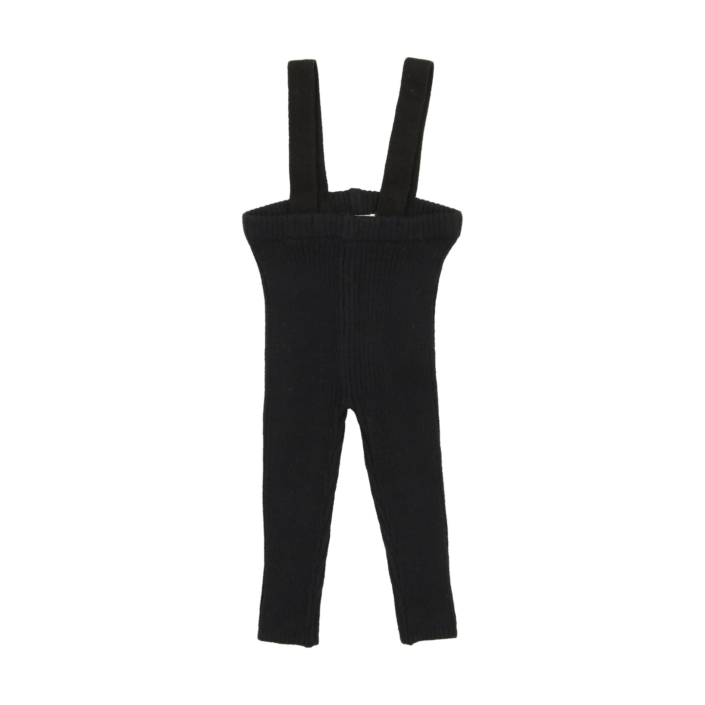 Knit Suspender Leggings-  Black