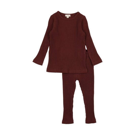 The Rib Set- Burgundy