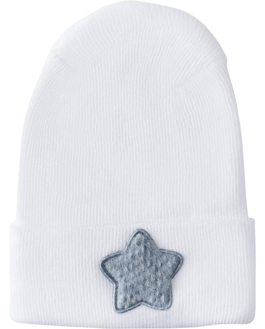 Fuzzy Ice Blue Star Boys Hospital Hat