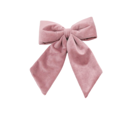 Velvet Padded Bow Statement Clip Mauve