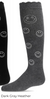 Jeweled Smiley Face Knee Sock Dark Heather Gray