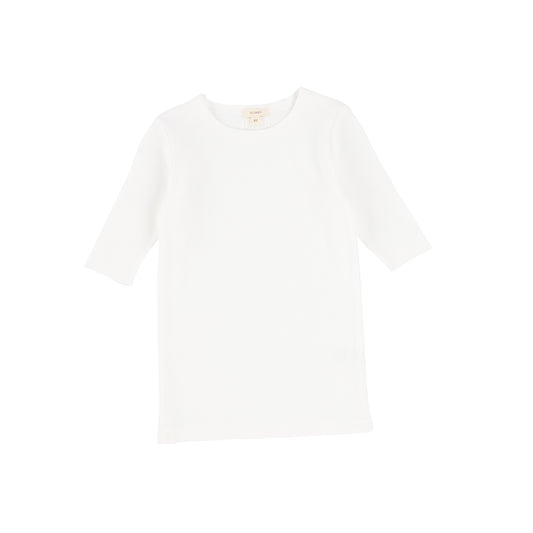 Three Quarter Sleeve Ribbed Basic Tee