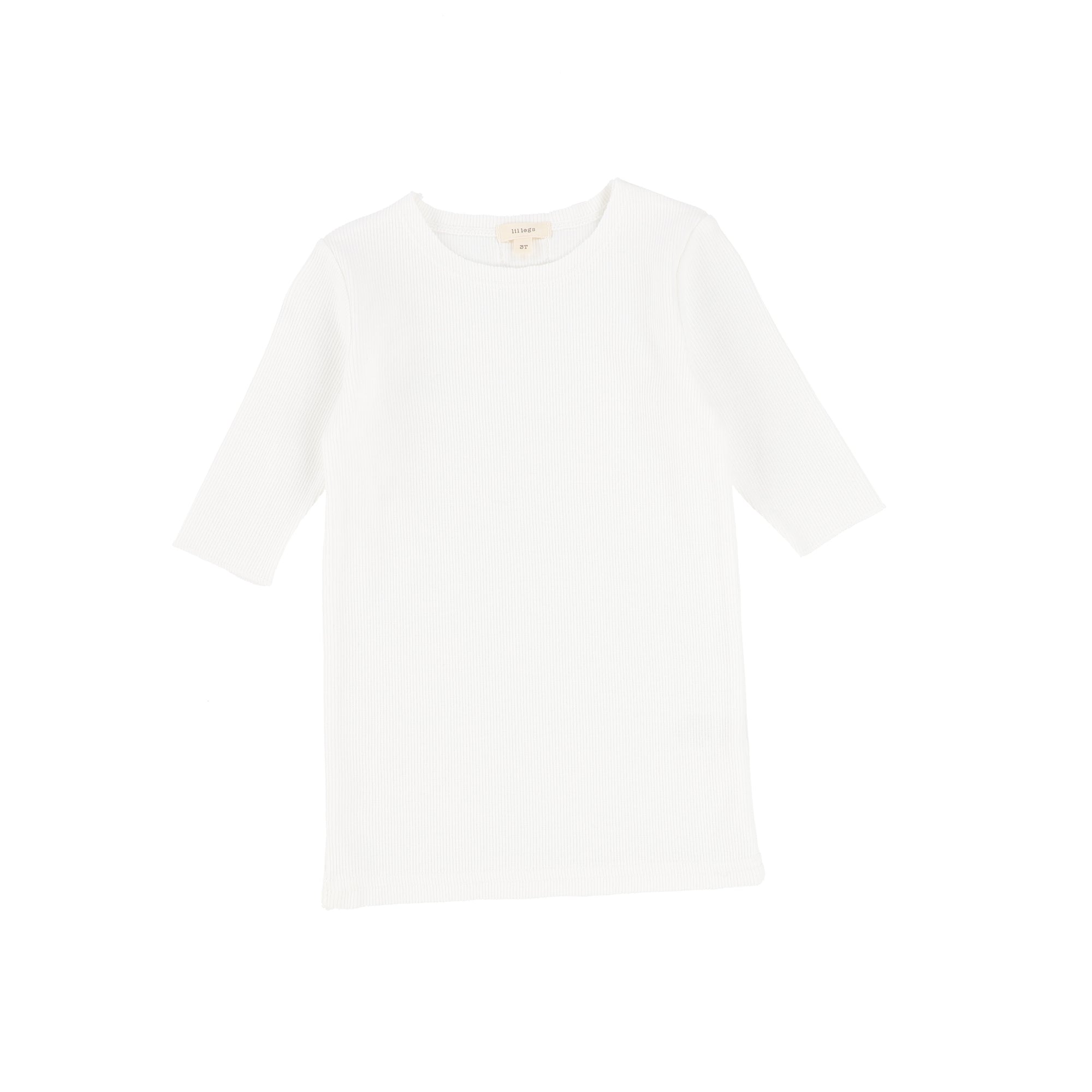 Three Quarter Sleeve Ribbed Basic Tee