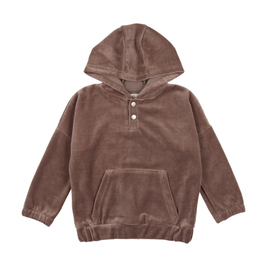 Velour Hooded Sweatshirt