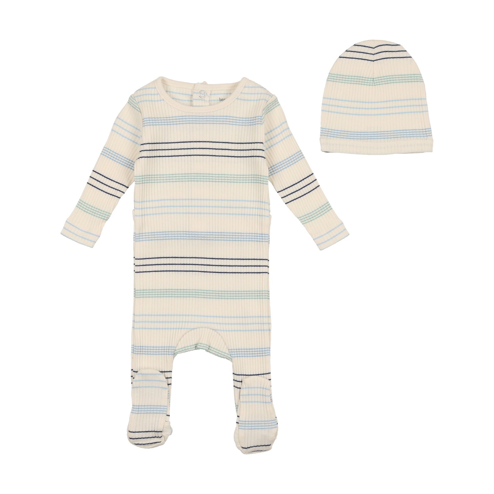 Bee & Dee Stripe Footie and Beanie