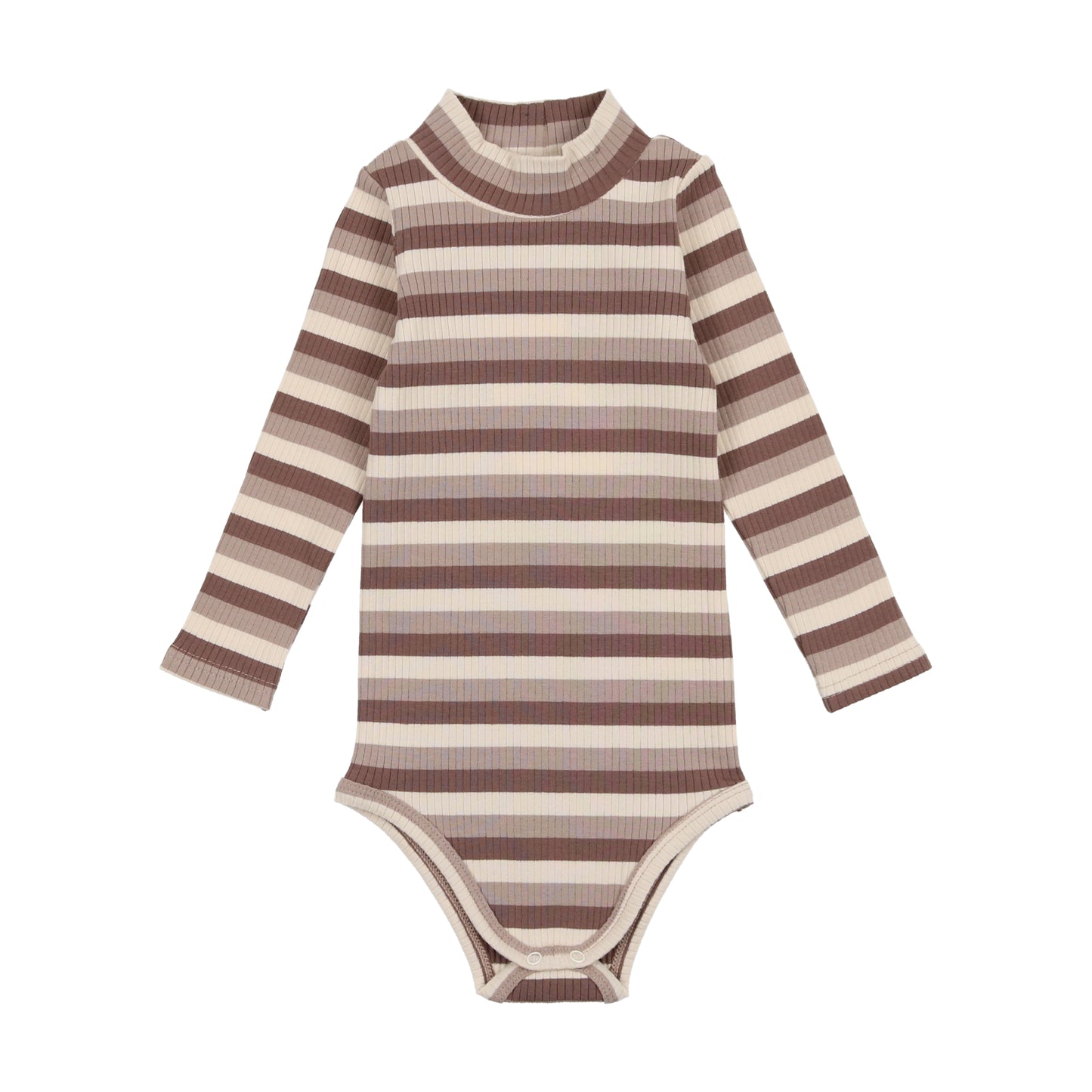 Ribbed Mock Neck Onesie Stripe and Colorblock