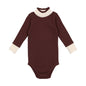 Ribbed Mock Neck Onesie Stripe and Colorblock