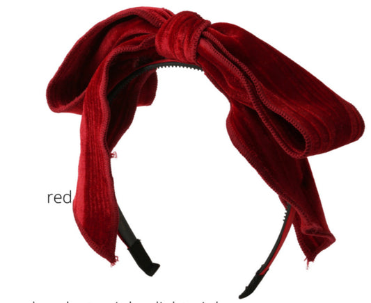 Flat Bow textured Velvet Hairband