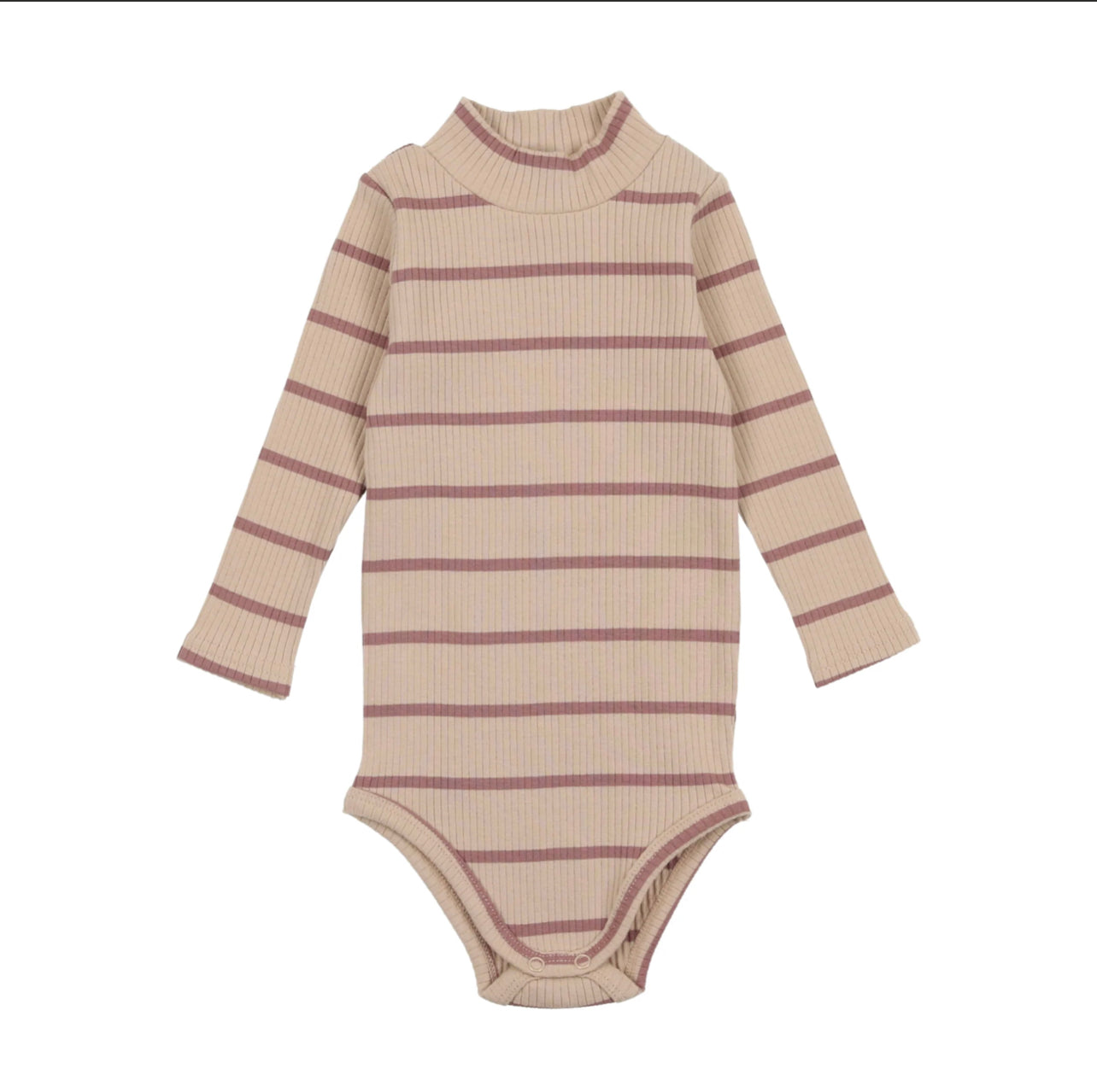 Ribbed Mock Neck Onesie Stripe and Colorblock