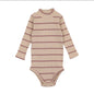 Ribbed Mock Neck Onesie Stripe and Colorblock