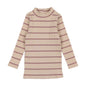 Fashion Ribbed Striped Mock Neck