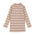 Fashion Ribbed Striped Mock Neck