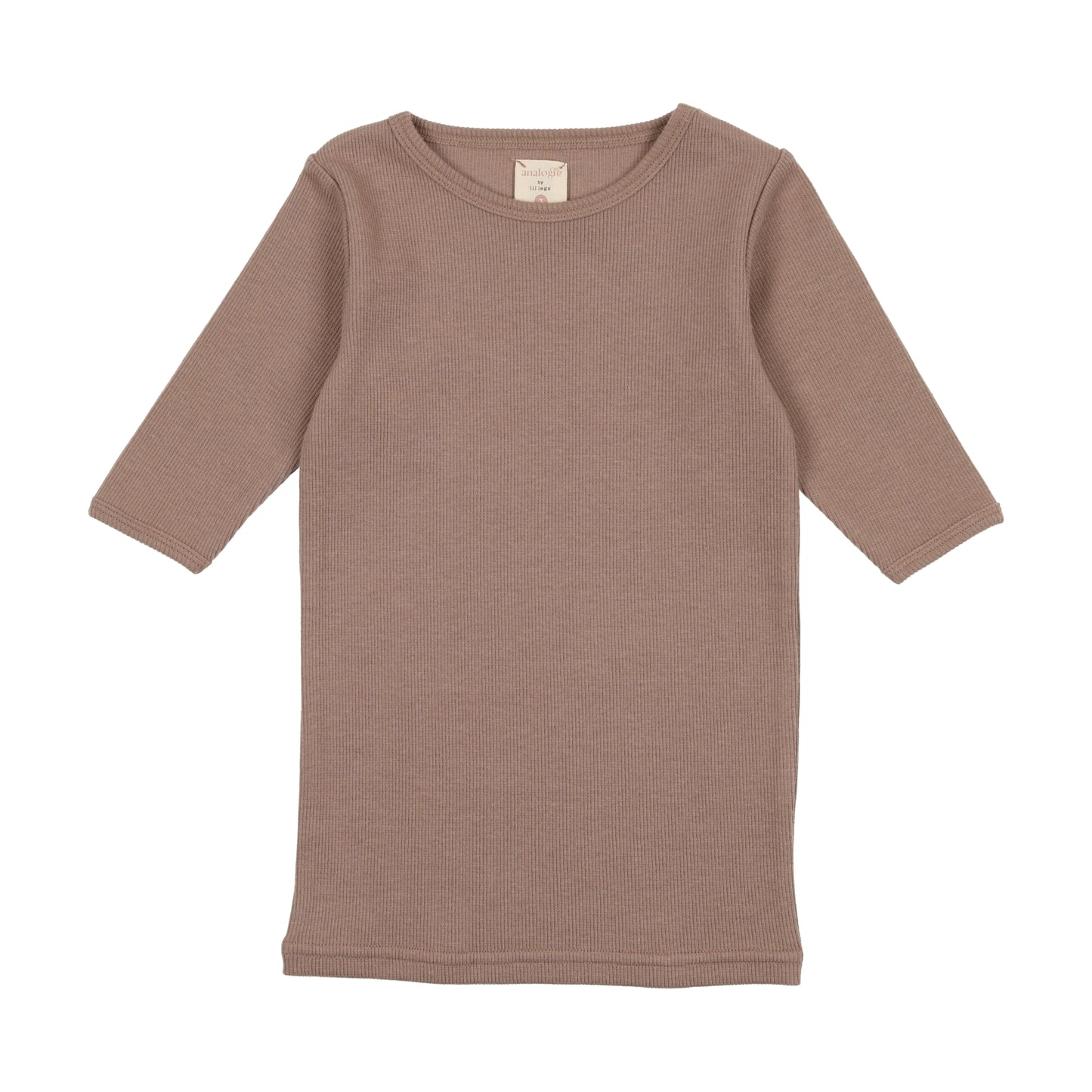 Ribbed Big Girl Tee Three Quarter Sleeve