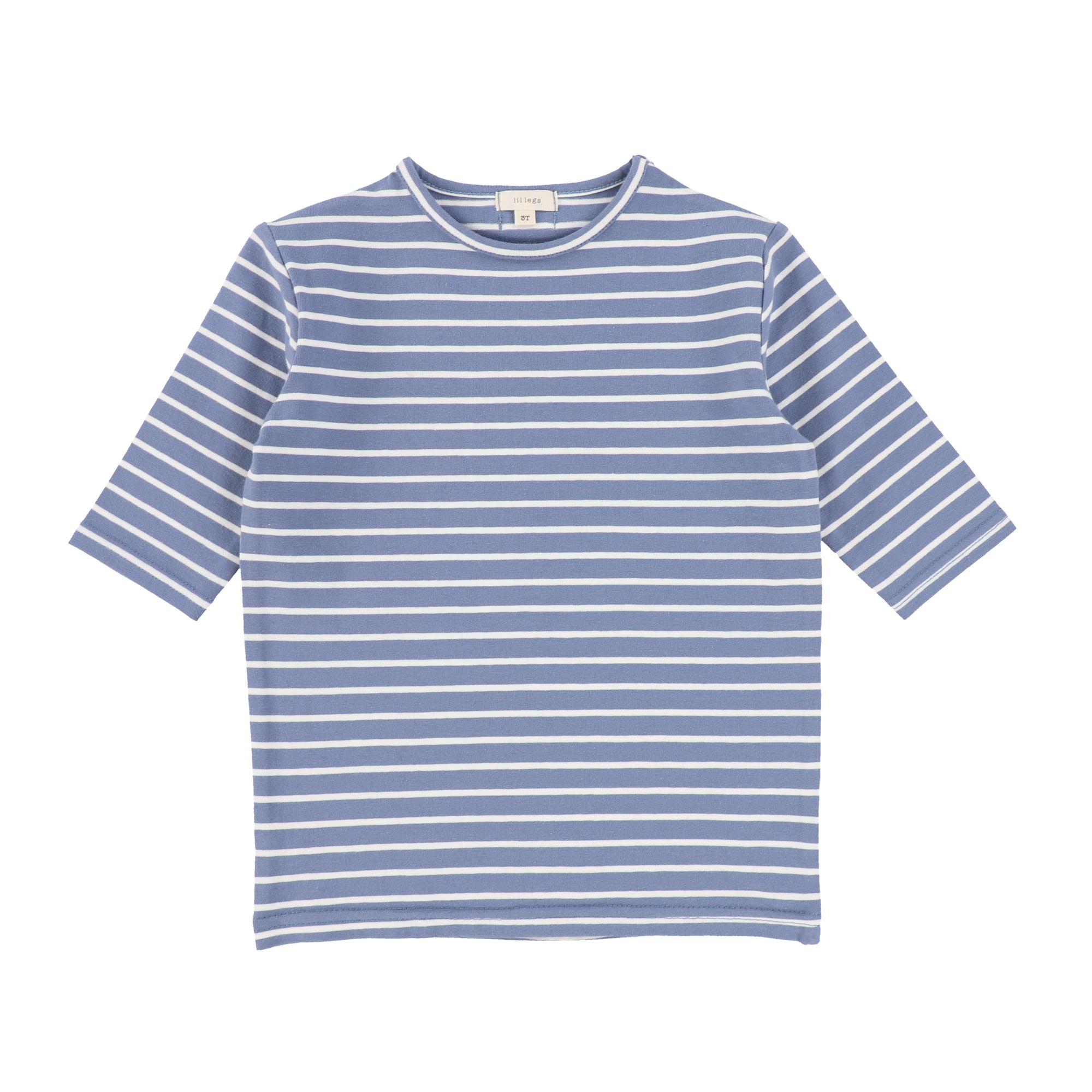 Striped Girls Fitted Tee Three Quarter Sleeve