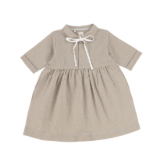 Gingham Dress Three Quarter Sleeve ss22