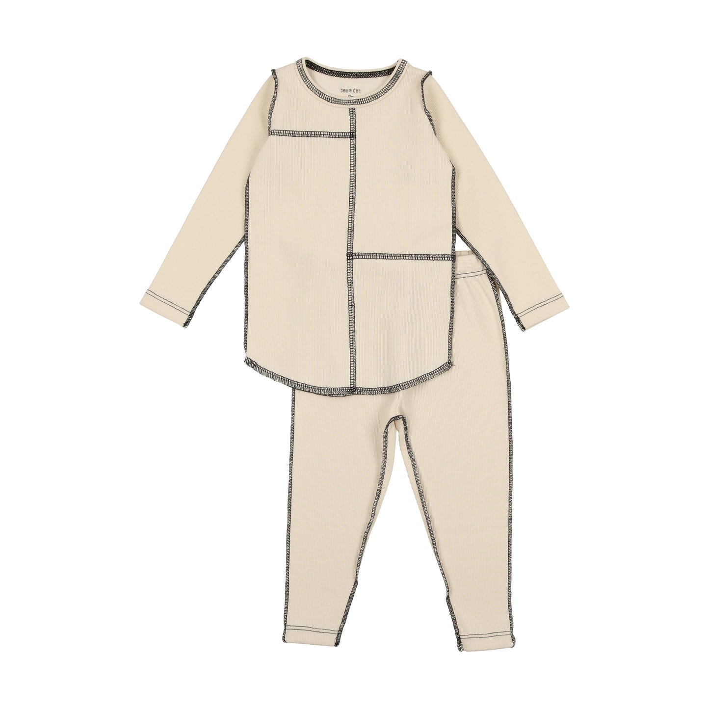 Bee & Dee Contrast Stitch Loungewear Cream Contrast