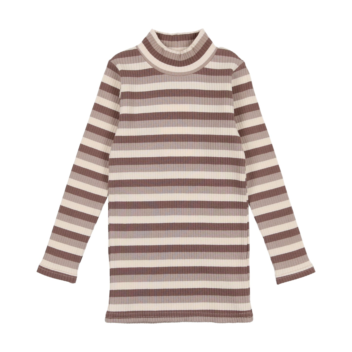 Fashion Ribbed Striped Mock Neck