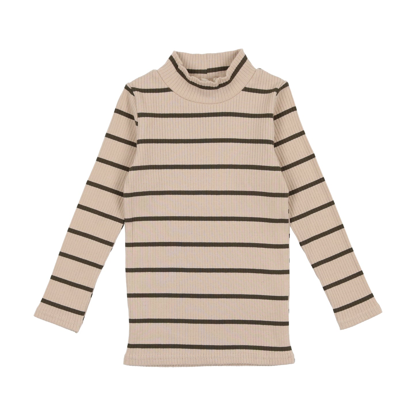 Fashion Ribbed Striped Mock Neck