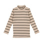 Fashion Ribbed Striped Mock Neck