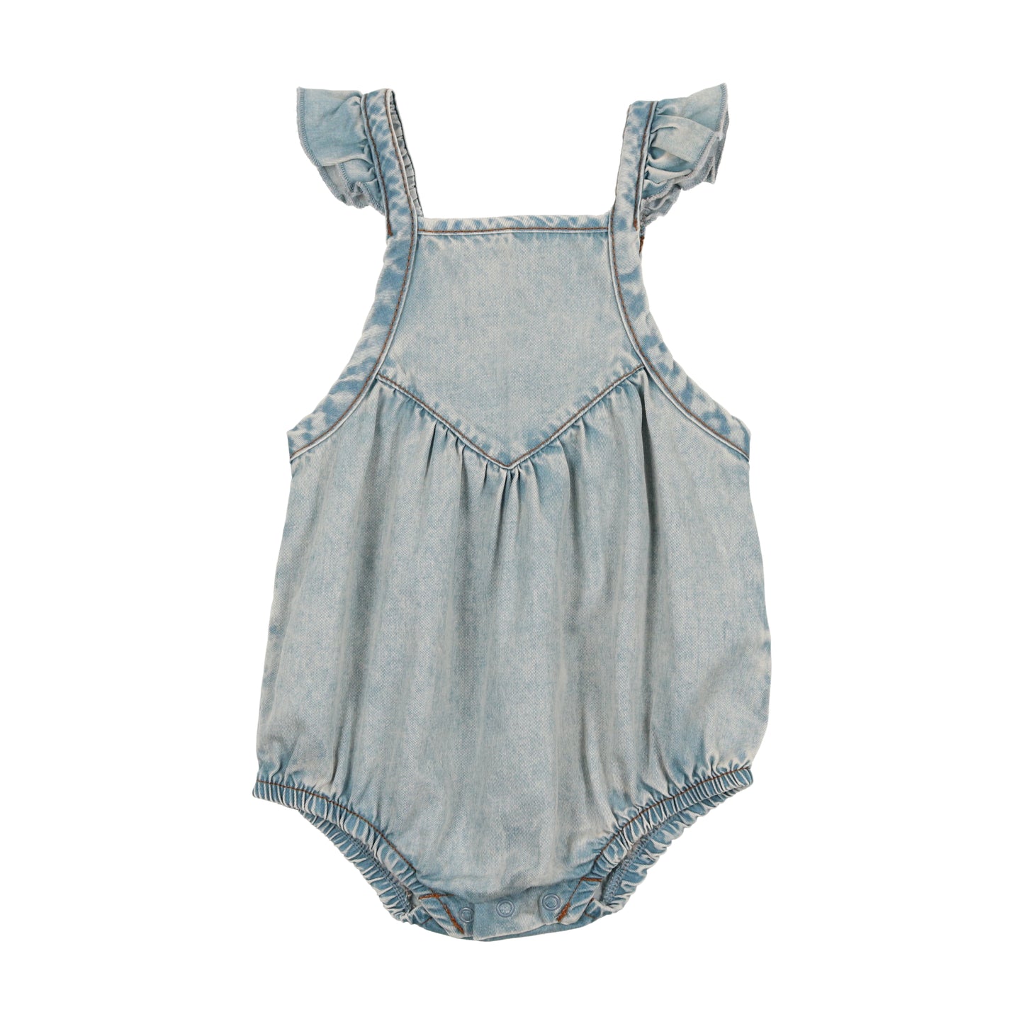 Girls Flutter Romper Dark Denim